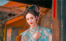 漢服古韻織入夕陽余暉