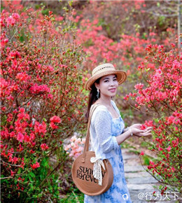 灵川帽子岭杜鹃花人像