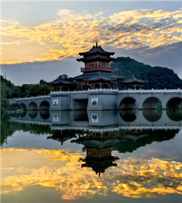 山水公园晚霞美
