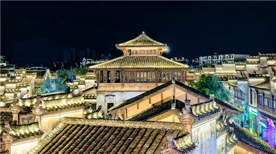 初冬夜游婺源弦高古城