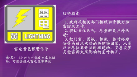桂林市气象台22日发布雷电黄色预警