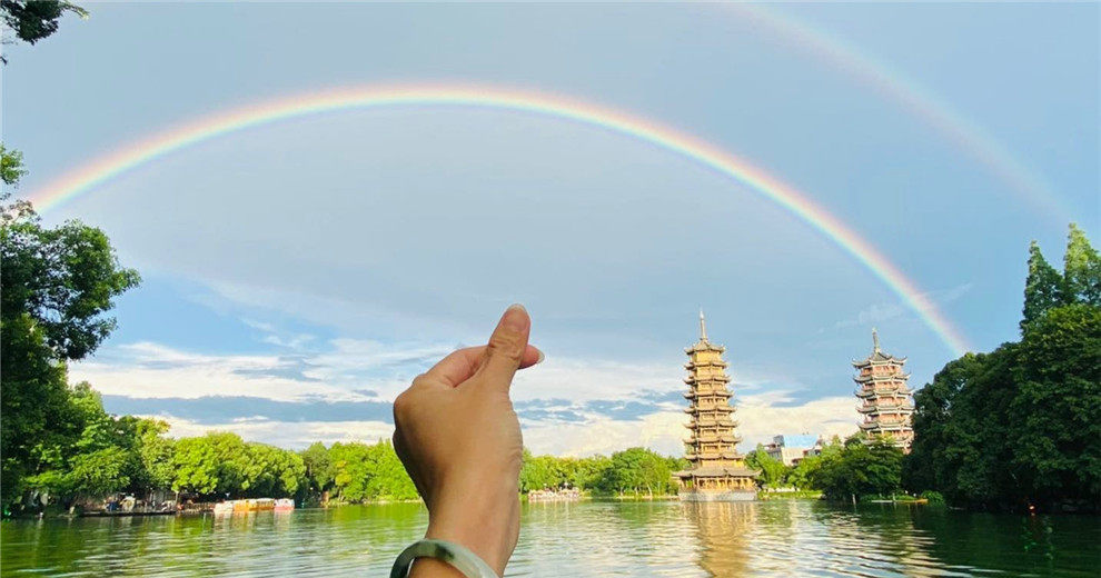 【苏苏】遇见双彩虹，幸运加倍！