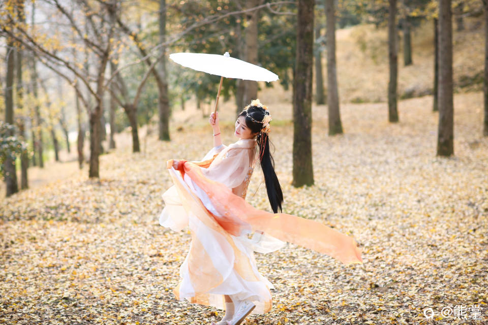 十一月银杏人像