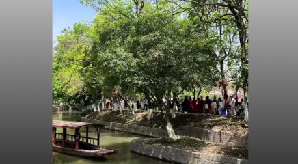 “五一”假期，桂林兴安灵渠景区游人如织