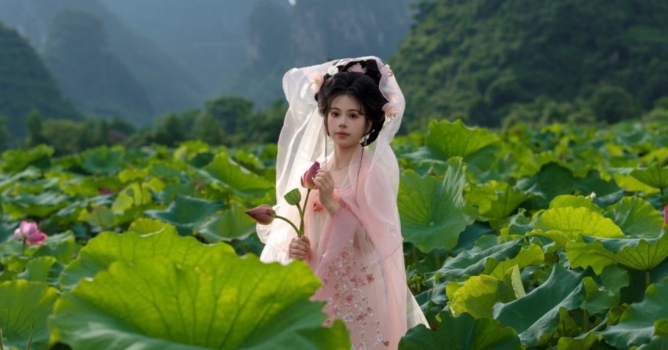 并蒂莲花开，好运莲莲